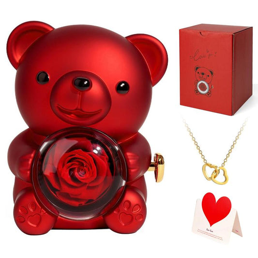 Hidden Heart Rose Bear (Pendant Included)